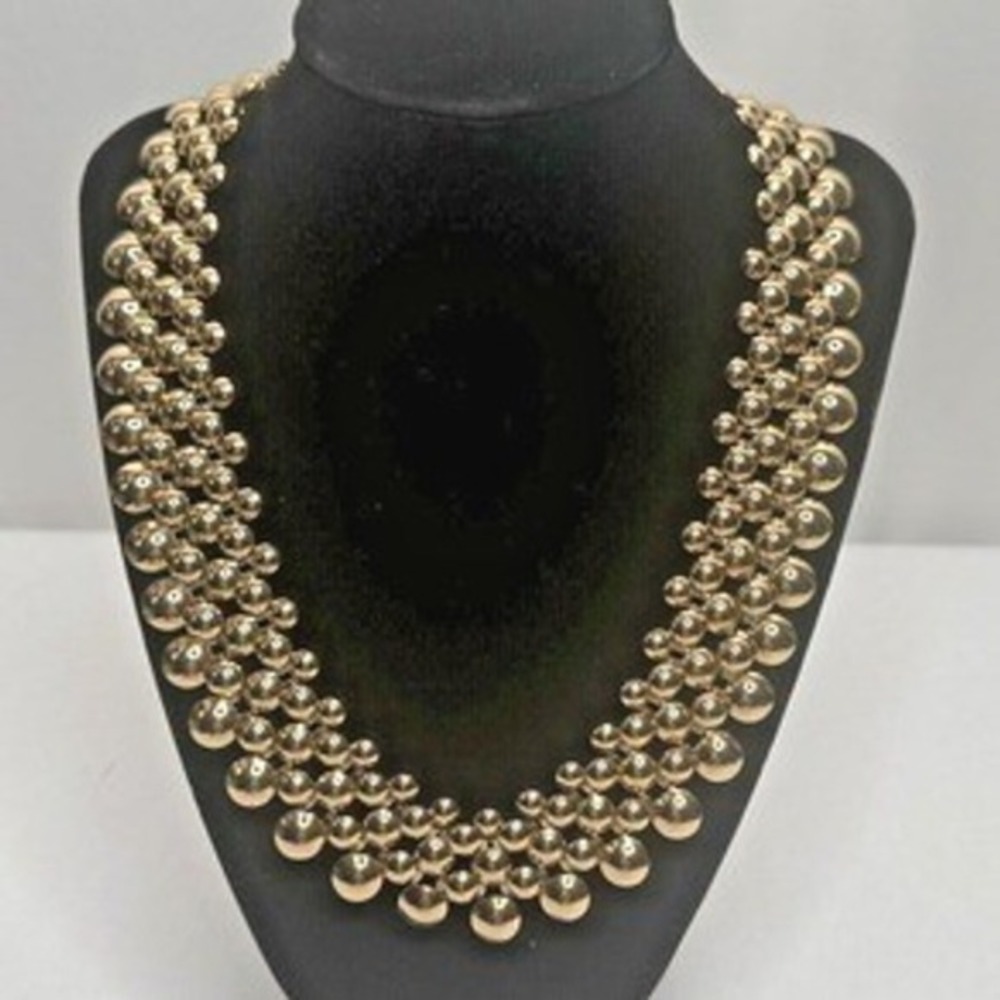 Vintage Necklace Choker 80's Style Collar SHB‎ Gold Tone Adjust 18" - 21" Avon